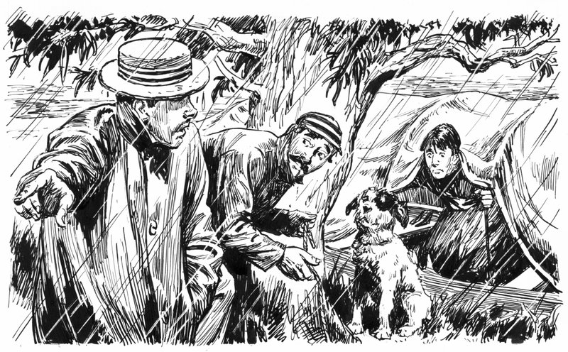 Illustration für Drei Männer in einem Boot von Jerome K. Jerome von C.L. Doughty
