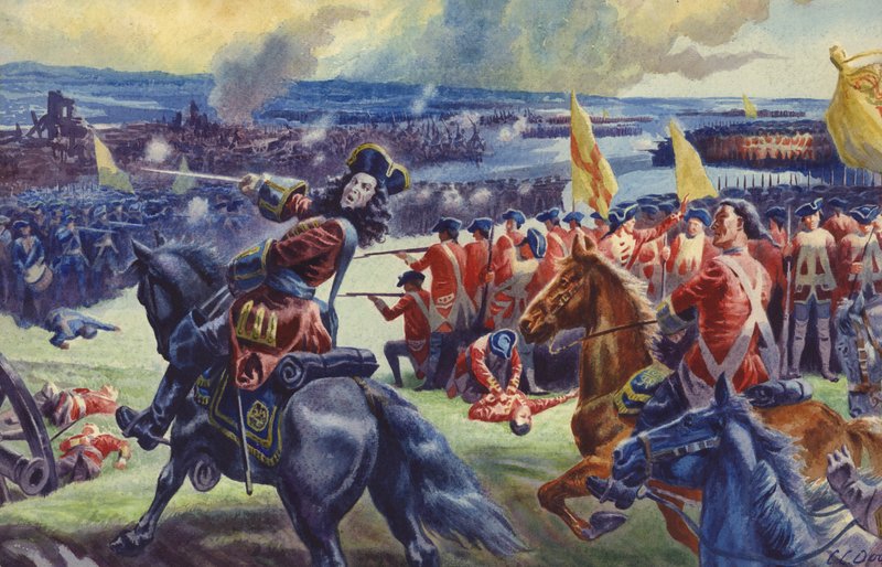 König Georg II. in der Schlacht von Dettingen (?) von C.L. Doughty