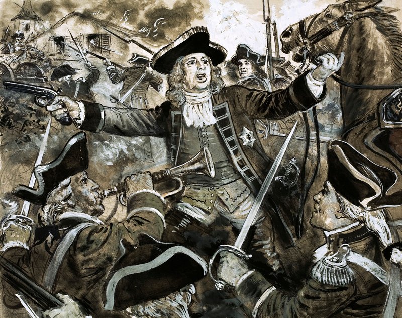 König Georg der Zweite auf dem Schlachtfeld von Dettingen von C.L. Doughty