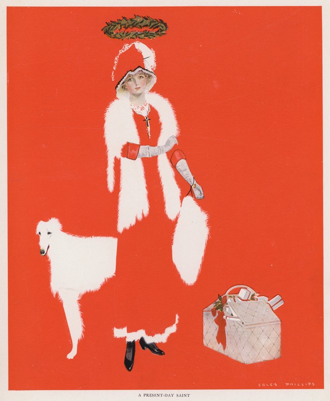 Coles Phillips Mädchen, Eine Heilige der Gegenwart (Farblithografie) von C. Coles Phillips
