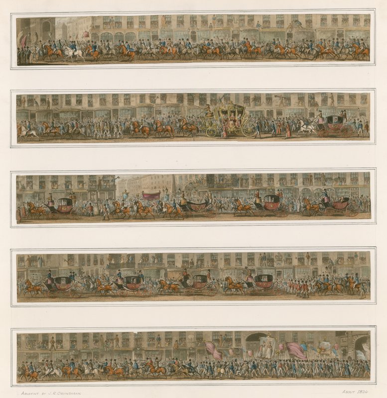 Die Parade des Lord Mayor, um 1824 von Carl Georg Adolph Hasenpflug