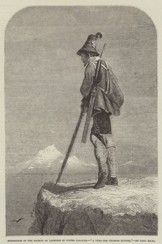 Ausstellung der Society of Painters in Water Colours, Ein Tiroler Gamsjäger von Carl Haag