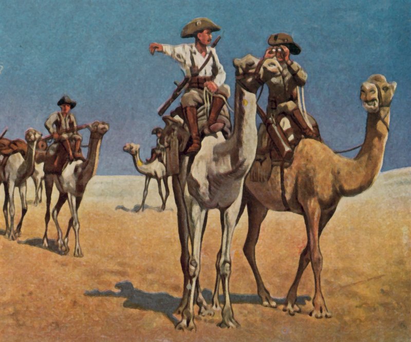 Verfolgung der Simon Copper Hottentotten in der Kalahari-Wüste von Carl Ludwig Friedrich (after) Becker