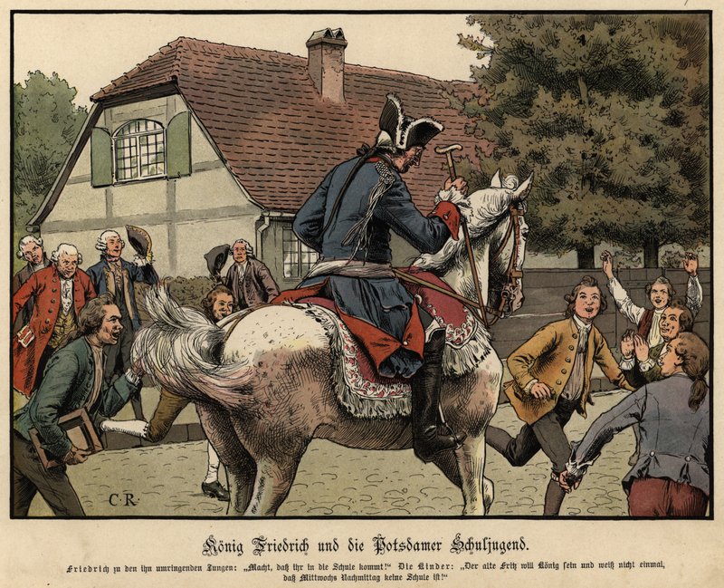 König Friedrich der Große und die Schulkinder von Potsdam von Carl Röchling