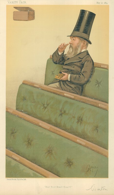Mr. Charles Nicholas Warton, Hear Hear Hear Hear, 10. Mai 1884, Vanity Fair Karikatur von Carlo Pellegrini