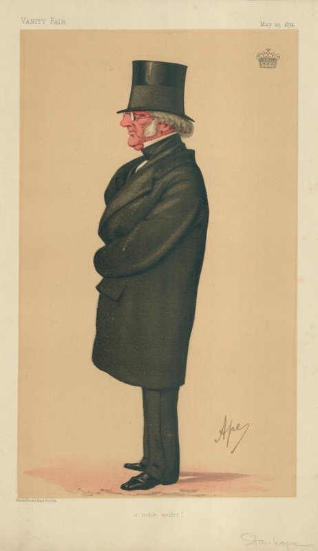 Philip-Henry Stanhope Stanhope, ein edler Schriftsteller, 23. Mai 1874, Vanity Fair Karikatur von Carlo Pellegrini