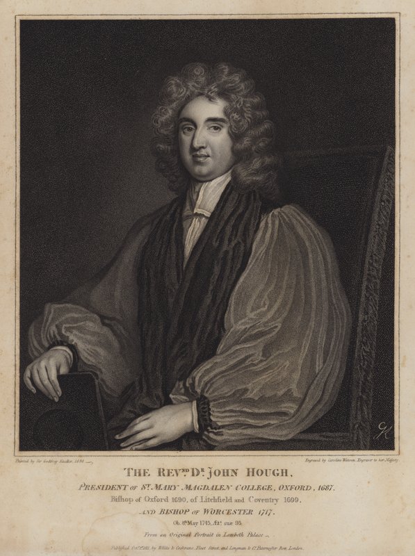 John Hough, englischer Bischof und Präsident des Magdalen College, Oxford von Caroline Watson
