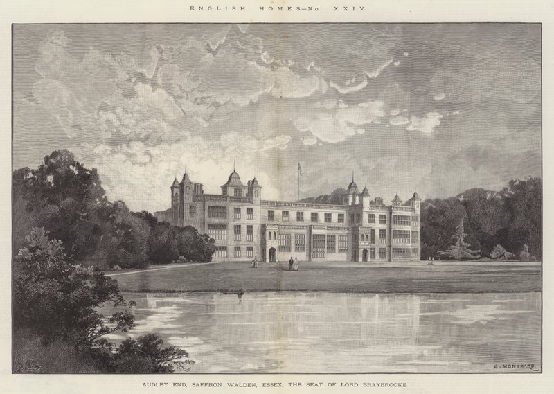 Audley End, Saffron Walden, Essex, der Sitz von Lord Braybrooke von Charles Auguste Loye