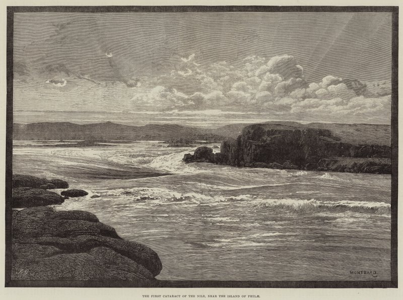 Der erste Katarakt des Nils, nahe der Insel Philae von Charles Auguste Loye