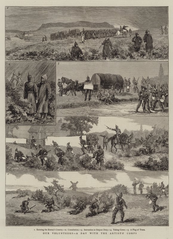Unsere Freiwilligen, ein Tag mit dem Künstlerkorps von Charles Edwin Fripp