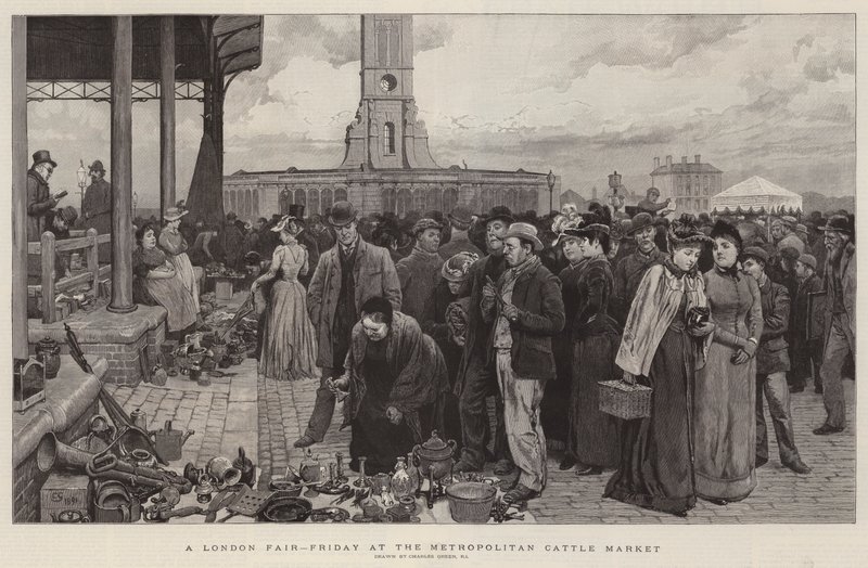 Ein Londoner Jahrmarkt, Freitag auf dem Metropolitan Cattle Market von Charles Green