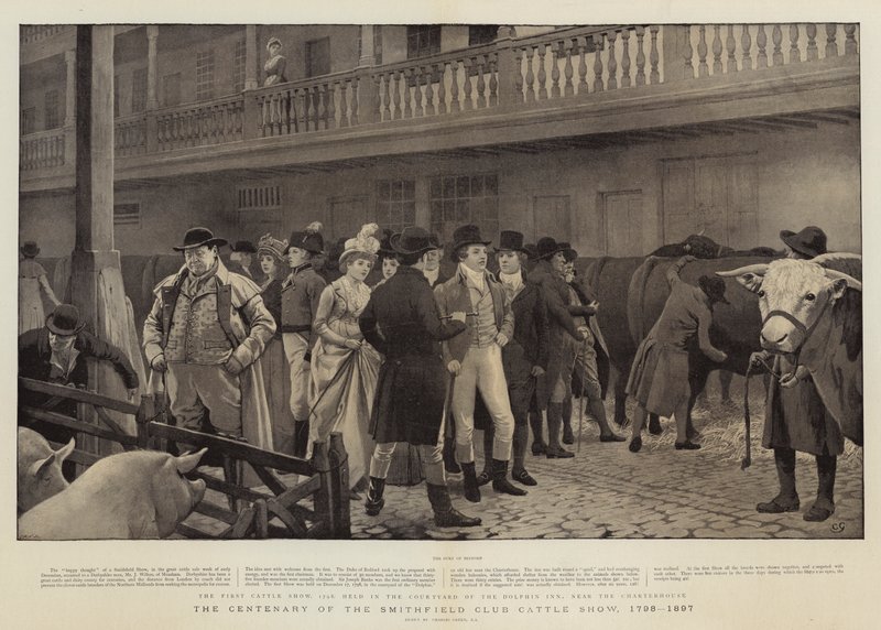 Das hundertjährige Jubiläum der Smithfield Club Viehschau, 1798-1897 von Charles Green
