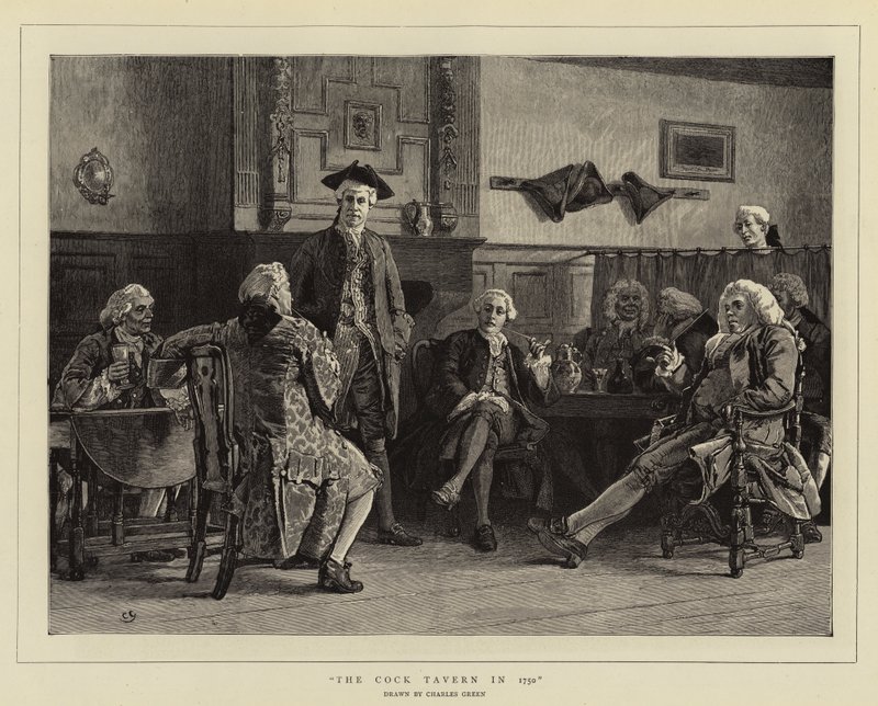 Die Cock Tavern im Jahr 1750 von Charles Green