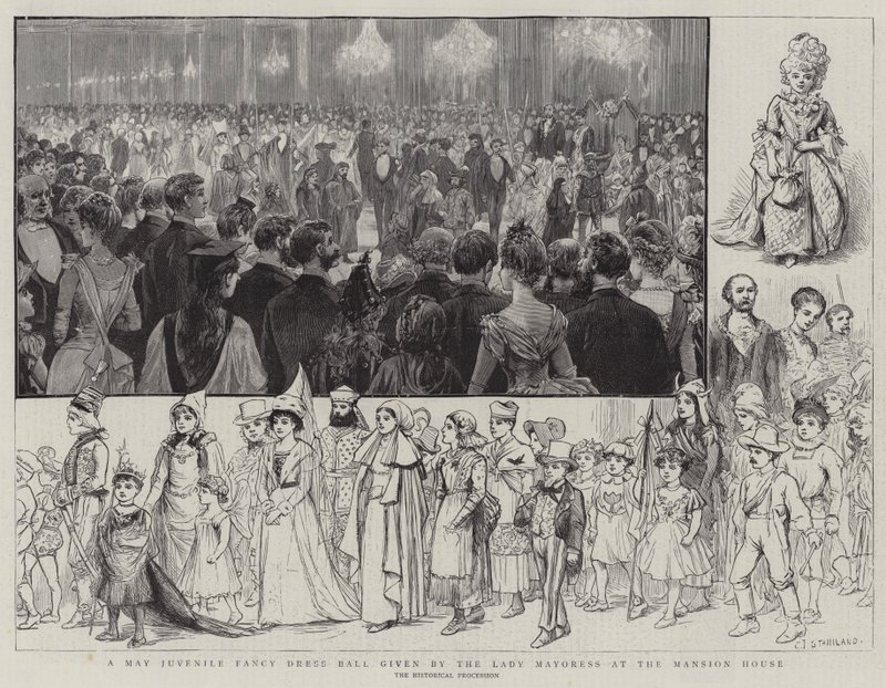 Ein Mai-Jugendkostümball gegeben von der Lady Mayoress im Mansion House von Charles J. Staniland