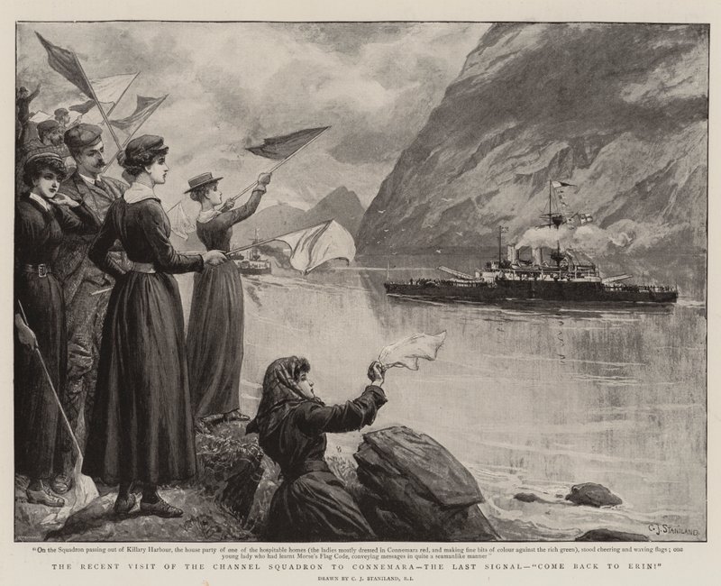 Der kürzliche Besuch des Kanalgeschwaders in Connemara, das letzte Signal, Komm zurück nach Erin! von Charles J. Staniland