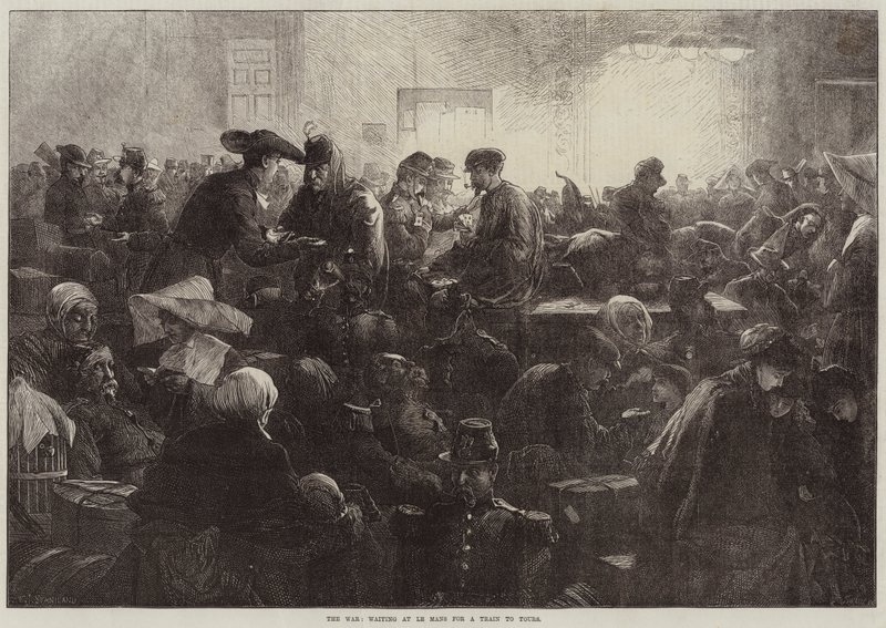 Der Krieg, Warten in Le Mans auf einen Zug nach Tours von Charles J. Staniland