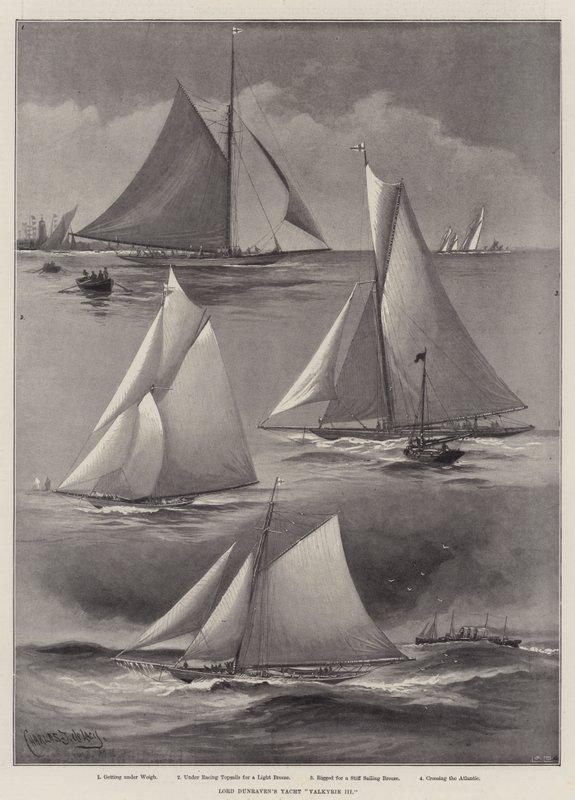 Lord Dunravens Yacht Valkyrie III von Charles John de Lacy