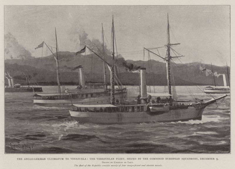 Das anglo-deutsche Ultimatum an Venezuela, die venezolanische Flotte, beschlagnahmt von den kombinierten europäischen Geschwadern, 9. Dezember von Charles John de Lacy