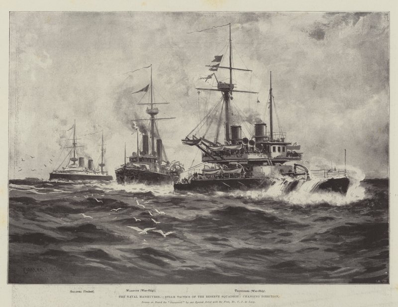Die Marine-Manöver, Dampftaktiken des Reservegeschwaders, Richtungswechsel von Charles John de Lacy