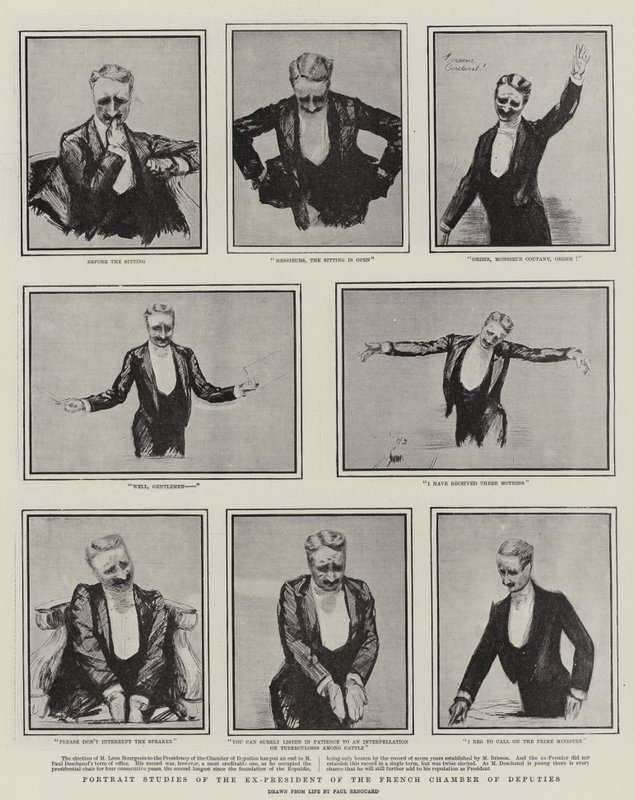 Porträtstudien des Ex-Präsidenten der französischen Abgeordnetenkammer von Charles Paul Renouard