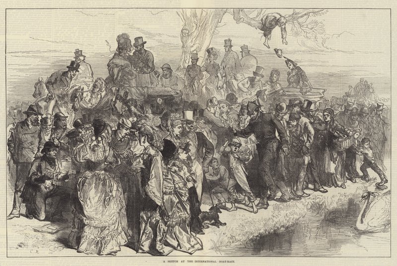 Eine Skizze beim internationalen Bootsrennen von Sir John Charles Robinson