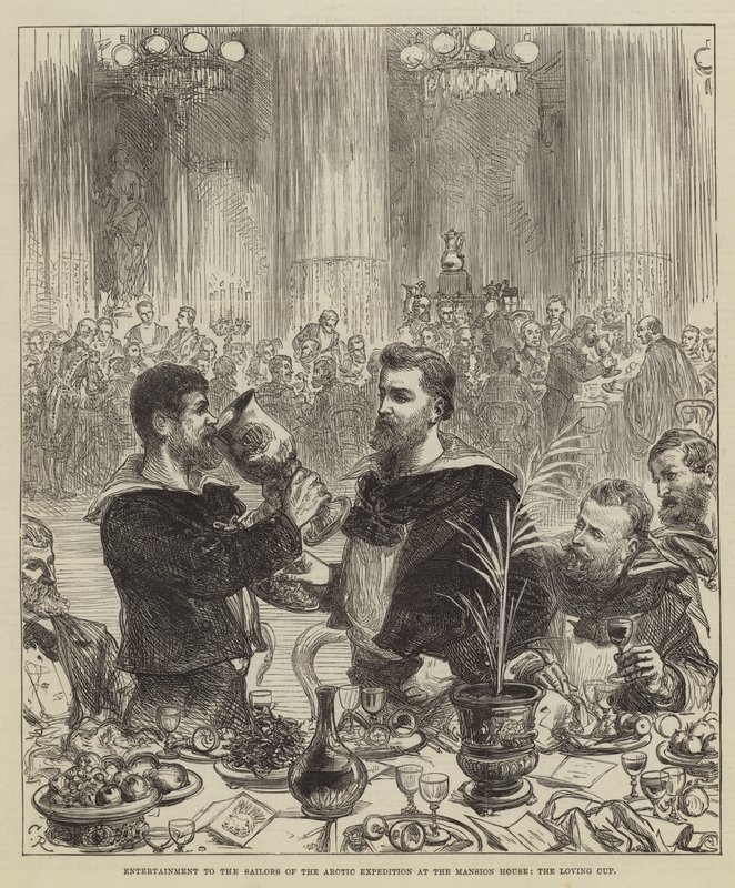 Unterhaltung für die Matrosen der Arktisexpedition im Mansion House, der Liebesbecher von Sir John Charles Robinson