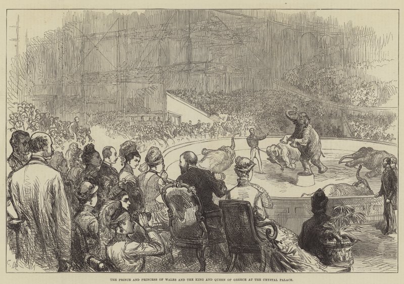 Der Prinz und die Prinzessin von Wales und der König und die Königin von Griechenland im Crystal Palace von Sir John Charles Robinson
