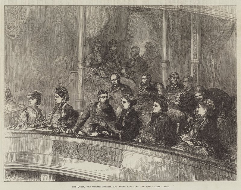 Die Königin, die deutsche Kaiserin und die königliche Gesellschaft in der Royal Albert Hall von Sir John Charles Robinson