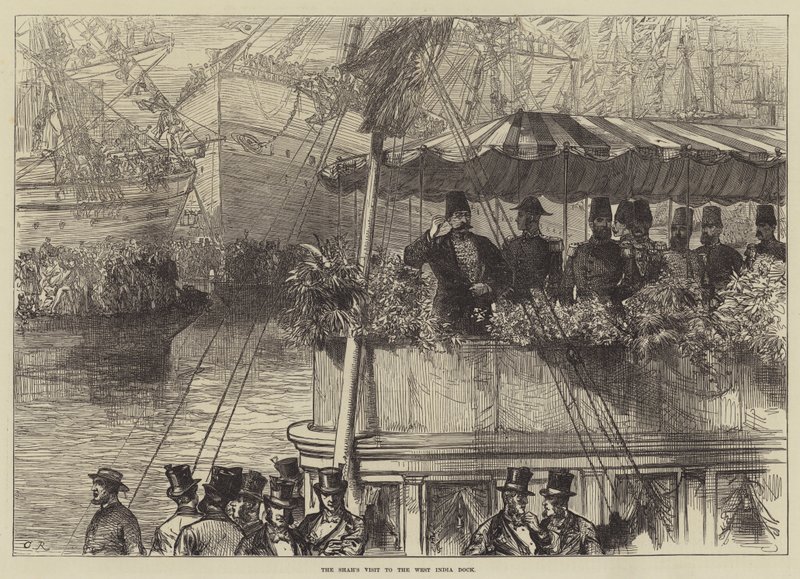 Der Besuch des Schahs im West India Dock von Sir John Charles Robinson