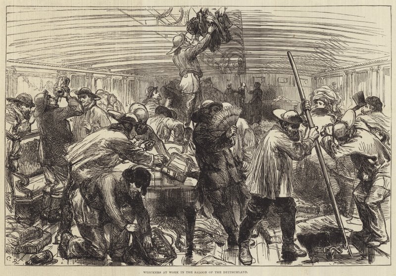 Wrackarbeiter im Salon der Deutschland von Sir John Charles Robinson