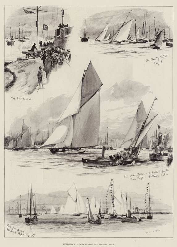 Skizzen in Cowes während der Regattawoche von Charles William Wyllie