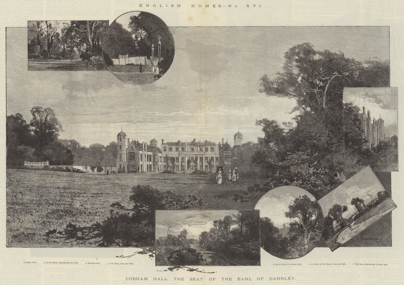 Cobham Hall, der Sitz des Earl of Darnley von Charles Auguste Loye