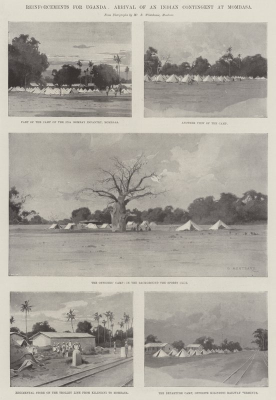 Verstärkungen für Uganda, Ankunft eines indischen Kontingents in Mombasa von Charles Auguste Loye
