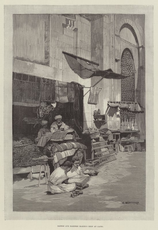 Sattel- und Geschirrherstellerladen in Kairo von Charles Auguste Loye