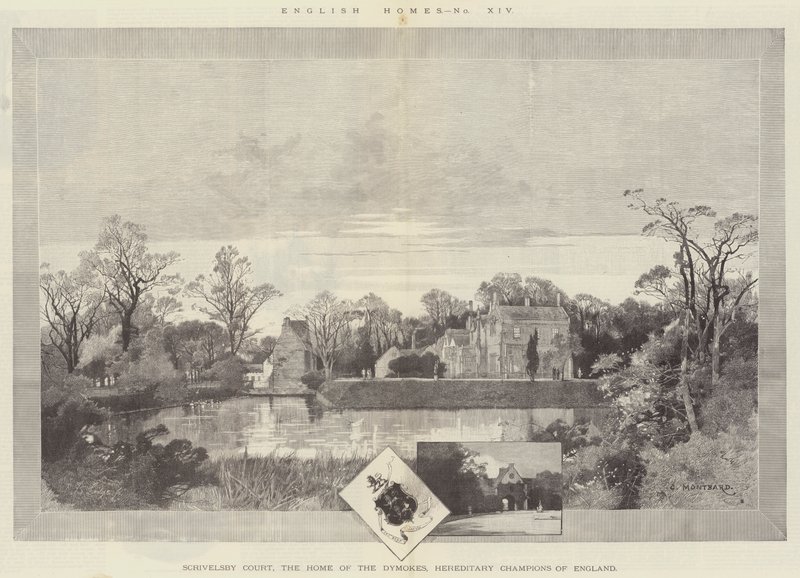 Scrivelsby Court, das Zuhause der Dymokes, Erbchampions von England von Charles Auguste Loye