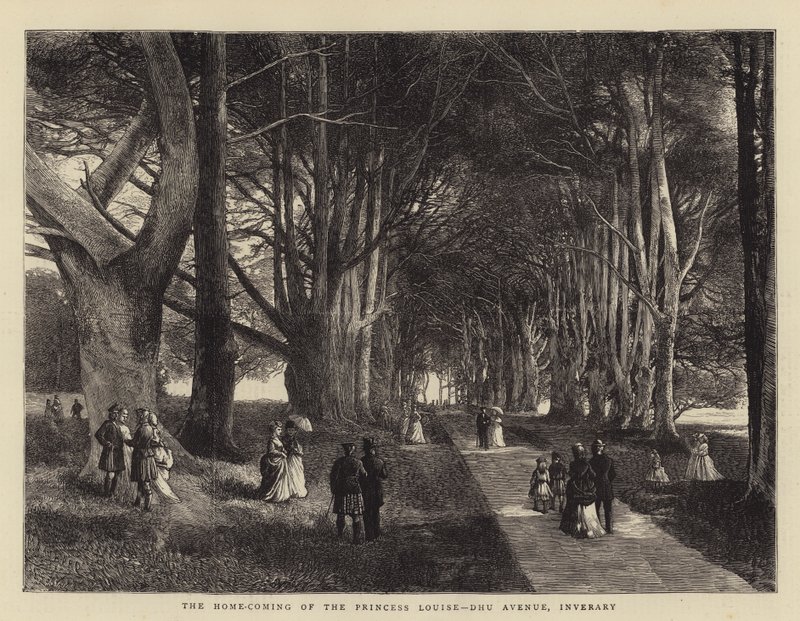 Die Heimkehr der Prinzessin Louise, Dhu Avenue, Inverary von Charles Auguste Loye