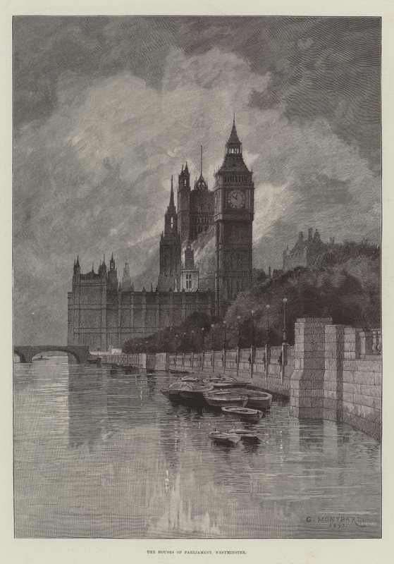 Die Houses of Parliament, Westminster von Charles Auguste Loye