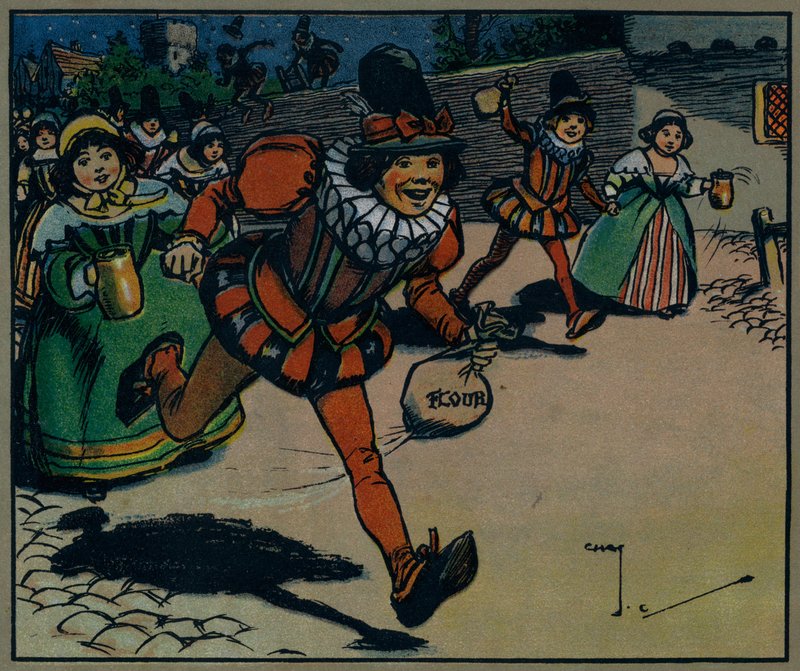 Mädchen und Jungen kommen zum Spielen heraus von Charles Crombie