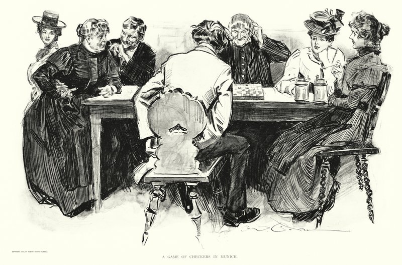 Ein Spiel Dame in München von Charles Dana Gibson