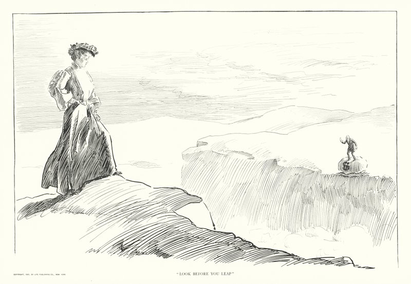 „Schau bevor du springst“ von Charles Dana Gibson