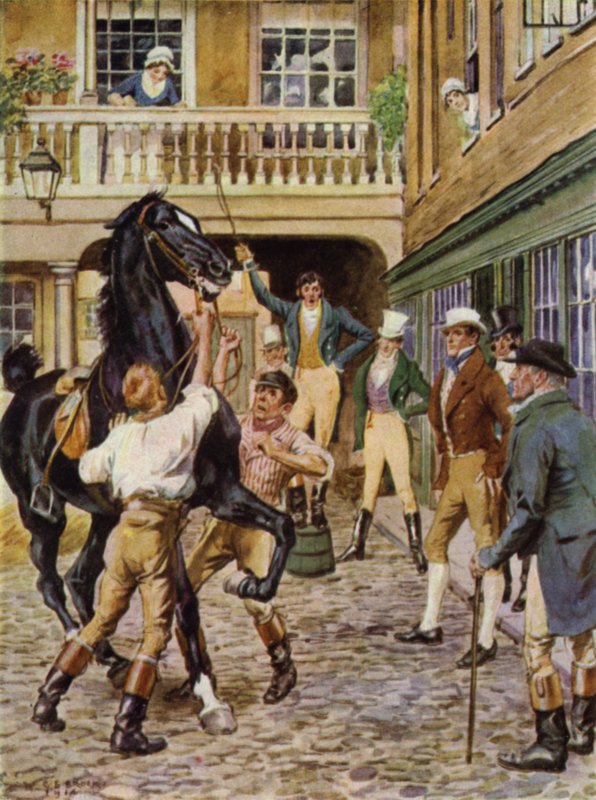 Illustration für The Amateur Gentleman von Jeffery Farnol von Charles Edmund (after) Brock
