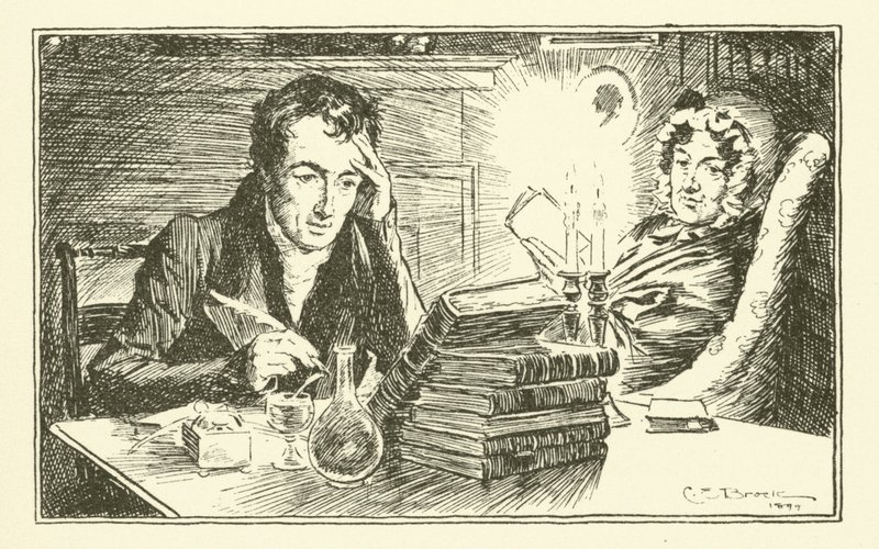 Charles Lamb mit seiner Schwester Mary von Charles Edmund Brock
