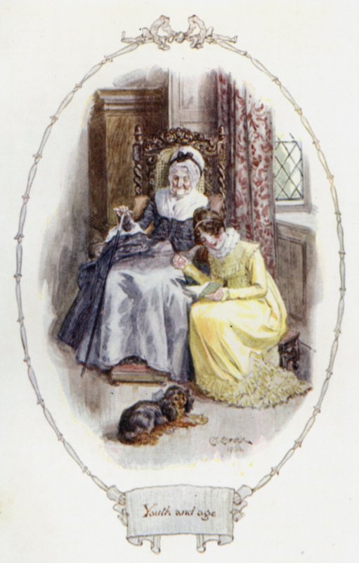 Jugend und Alter (Farblithografie) von Charles Edmund Brock