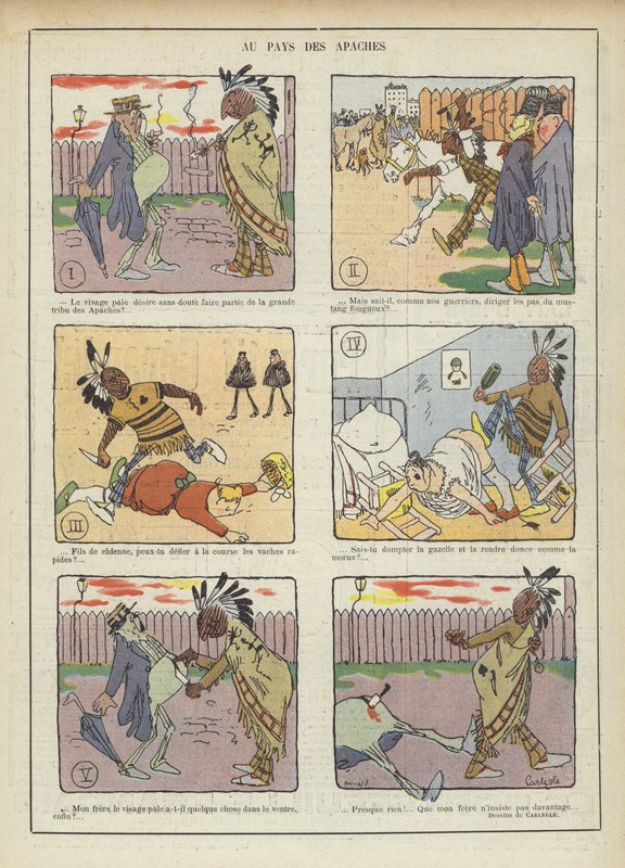 Im Land der Apachen. Illustration für Le Rire von Charles Emile Egli