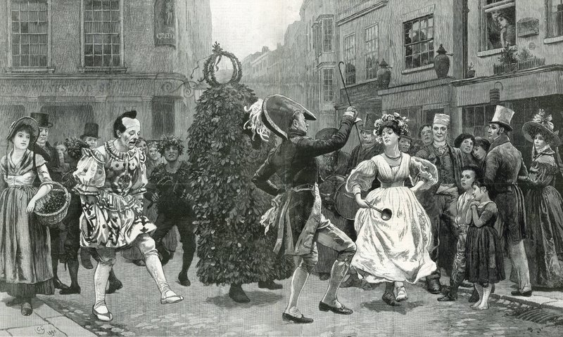 Jack-in-the-Green - eine Maifeierszene vor sechzig Jahren (ca. 1830) von Charles Green