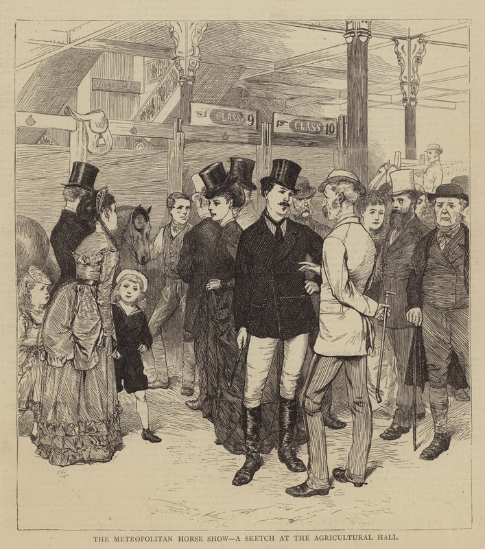 Die Metropolitan-Pferdeshow, eine Skizze in der Landwirtschaftshalle von Charles Green