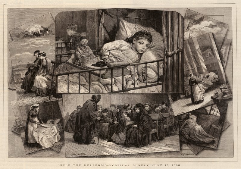 Helft den Helfern!, Hospital Sunday, 13. Juni 1880 von Charles J. Staniland