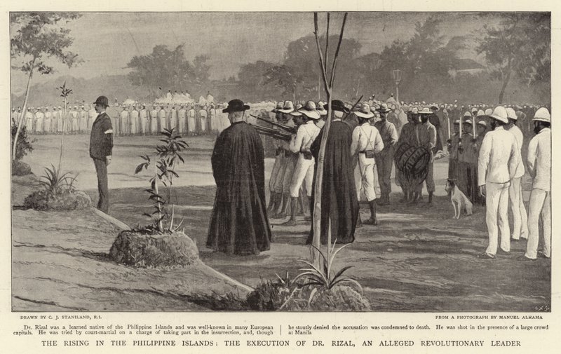 Der Aufstand auf den Philippinen, die Hinrichtung von Dr. Rizal, einem angeblichen Revolutionsführer von Charles J. Staniland