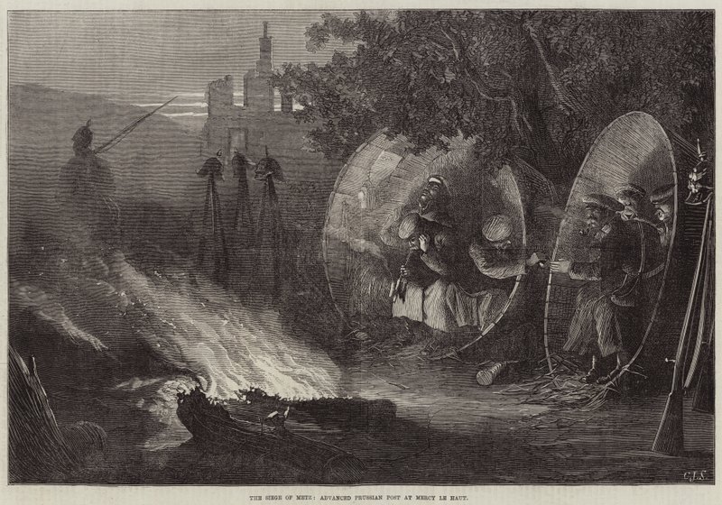 Die Belagerung von Metz, Fortgeschrittener preußischer Posten bei Mercy le Haut von Charles J. Staniland