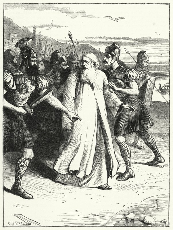 Johannes Chrysostomus in die Verbannung geführt von after Charles J. Staniland